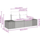 vidaXL set vrtne sofe s jastucima Crni Poli Ratan Akacija | shoptok.hr