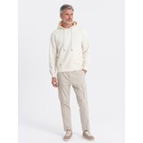 Ombre Men's kangaroo hooded sweatshirt - cream | Shoptok.si
