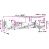  Set vanjskih sofa 6 pcs Bijela i krem 306 x 128,5 x 73 cm | Eponuda.ba