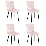 Libra stolica - svijetlo ružičasti baršun / crne noge x 4 | shoptok.hr