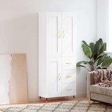  Visoka komoda bijela 69 5x34x180 cm konstruirano drvo | shoptok.hr