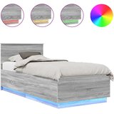  Krevetna konstrukcija s LED trakama Siva Sonoma 100 x 200 cm | shoptok.hr