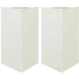 Maison Chic Vrtno korito - Greda - Cvetlični Lonec 2 kosa bela trikotna 50x43x75 cm jeklo, (21789064) Cene