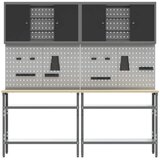  Set radnog stola 8 kom. Crna i Siva Čelik s prahom premazan | shoptok.hr