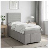 vidaXL Boxspring krevet s madracem Svjetlosiva 90 x 200 cm Tkanina - Svjetlosiva 90 x 200 cm Dizajn linija Cijene