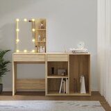  LED toaletni stolić s ormarićem boja hrasta konstruirano drvo | shoptok.hr