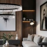 Lesnina XXXL VISEČA NIHALNA LED-SVETILKA Frozi 2500 lm 3000 K | Shoptok.si
