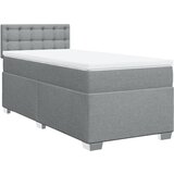 vidaXL Box spring postelja z vzmetnico svetlo siva 80x200 cm blago, (21290956) Cene