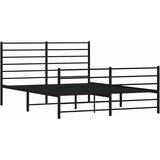  Metalni okvir kreveta uzglavlje i podnožje crni 140x200 cm | shoptok.hr