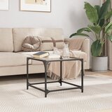  Stolić s prozirnom staklenom površinom 50 x 50 x 40 cm čelik | shoptok.hr