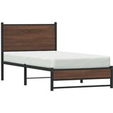 vidaXL Metalni okvir kreveta s uzglavljem smeđa boja hrasta 75x190 cm Cijene