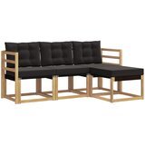  Set vanjskih sofa s jastukom 4 pcs Bijela i crna | shoptok.hr
