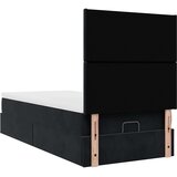 vidaXL Otomanski posteljni okvir z vzmetnicami črn 80x200cm žamet | Shoptok.si