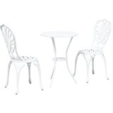 vidaXL 3-delni vrtni bistro set, bel, lahek aluminij, (22016212) | Shoptok.si