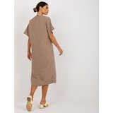 Och Bella Dress-TW-SK-BE-AZ101.40P-dark beige | Shoptok.si