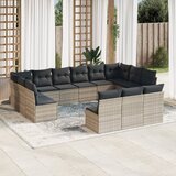 vidaXL 13-dijelni set vrtnih sofa poliratan s jastucima svijetlosivi | shoptok.hr
