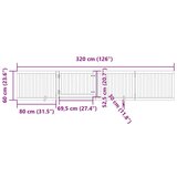 vidaXL Vrata za pse s vratašcima 4 panela sklopiva 320 cm drvo topole | shoptok.hr