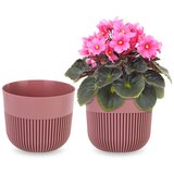 KADAX cvetlični lonec, pokrov za cvetlični lonec, 13 cm, plastika, okrogel, rebrast, roza, (5000345961) | Shoptok.si
