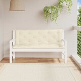  Jastuk za vrtnu klupu krem bijeli 150x(50+50)x7 cm od tkanine | shoptok.hr