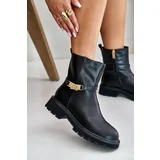 Kesi Leather women's ankle boots with strap insulated GOE black