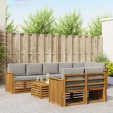  Set vanjskih sofa 9 kom. Prirodna i svijetlo siva Poliester | shoptok.hr