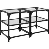  The Living Store Klubske mizice s stekleno površino 2 kosa 40x40x45 cm jeklo - Klubska Mizica, (21496494) | Shoptok.si