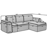 ELTAP Rumena/kremno bela kotna sedežna garnitura iz tkanine bouclé (desni kot/z ležalnikom) Ume – | Shoptok.si