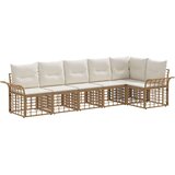  Set vanjskih sofa 6 pcs Prirodna i krema bijela Poliester | shoptok.hr