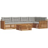  Set vanjskih sofa 6 kom. Prirodna i svijetlo siva | shoptok.hr