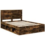  Krevetna konstrukcija s uzglavljem Dimljeni hrast 140 x 200 cm | shoptok.hr