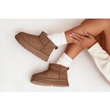 Boto Women's Snow Boots On Platform Insulated With Fur Khaki Vesirae | ePonuda.com