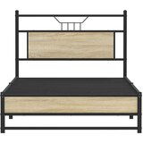 vidaXL Posteljni okvir brez vzmetnice hrast 100x190 cm inženirski les | Shoptok.si