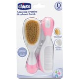 Chicco set češalj i četka od prirodne dlake roze Cijene