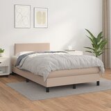 The Living Store Box spring postelja z vzmetnico kapučino 120x200cm umetno usnje - Box Spring Postelja, (21512761) Cene
