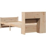  Krevet s regalom za knjige bez madraca 100x200 cm borovina Prirodna 100 x 200 cm | shoptok.hr