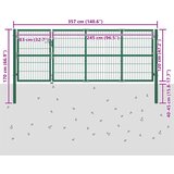  Vrtna vrata za ogradu sa stupovima 350x120 cm čelična zelena | shoptok.hr