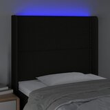  LED uzglavlje crno 93 x 16 x 118/128 cm od tkanine | shoptok.hr