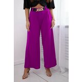 Kesi Viscose trousers with wide legs dark purple color cene