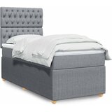  Okvir kreveta s oprugama i madrac svjetlosivi 80x200cm tkanina | shoptok.hr