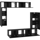 vidaXL Set TV Ormarića s policom Ostalo s pohranom s vratima 8 pcs Crni hrast 80 x 30 x 30 cm | shoptok.hr