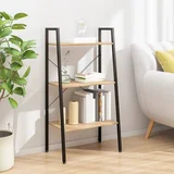 vidaXL 3-nadstropni stoječi regal svetlo rjav in črn 56x35x108 cm