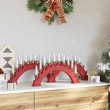 vidaXL Božični svečnik s 10 LED svečami 3 pcs Rdeča 47 x 5 x 29 cm | Shoptok.si