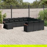 vidaXL 12-dijelni set vrtnih sofa od poliratana s jastucima crni | shoptok.hr