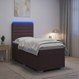  LED okvir za krevet s madracem Tamno smeđa 100 x 200 cm Tkanina | shoptok.hr