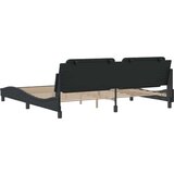  Posteljni okvir z vzglavjem črn 200x200 cm umetno usnje | Shoptok.si