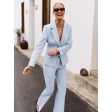 Reserved Hlače flare s remenom - svjetloplavo | shoptok.hr