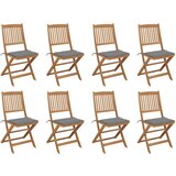 The Living Store Zložljivi zunanji stoli z blazinami 8 kosov trden akacijev les - Zunanji Stol, (21484249) | Shoptok.si