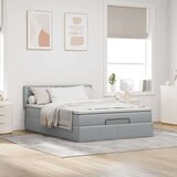 vidaXL Otomanski krevet s madracem svijetlosivi 140x190 cm od tkanine | shoptok.hr