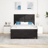 Box Postelja s pomičnim ležiščem in vzmetnico Črna 140x190 cm Velur, (22051691) | Shoptok.si