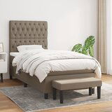 vidaXL Box spring postelja z vzmetnico taupe 100x200 cm blago | Shoptok.si